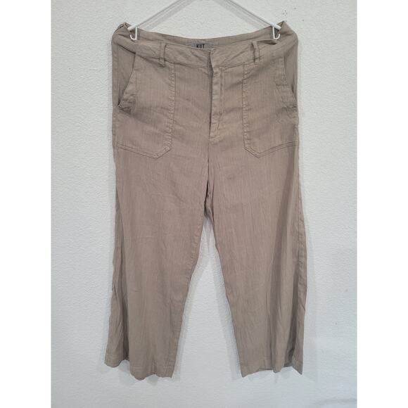 Kut From the Kloth Women's‎ Khaki Linen Wide Leg Pants size 6 #P - Picture 1 of 4